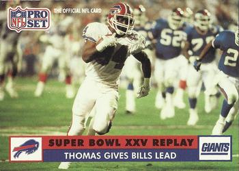 Thurman Thomas SBXXV Buffalo Bills 1991 Pro set NFL #52